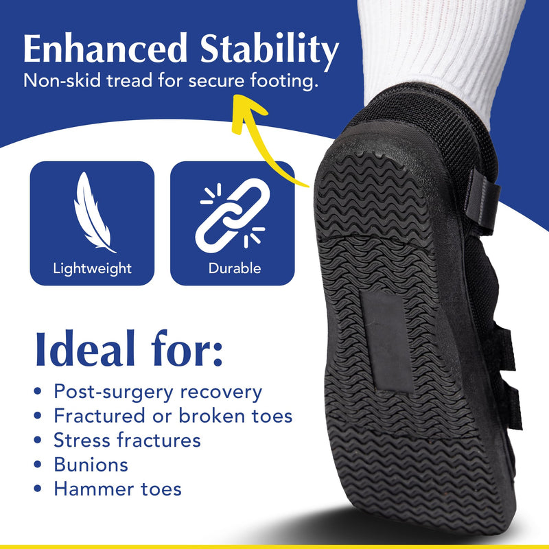 [Australia] - Brace Direct Post-Op Shoe - Adjustable Orthopedic Walking Shoe for Broken Foot & Toe, Stress Fractures, Bunions, Post-Surgery Recovery, Left or Right Foot, Women M (US Shoe Size 7.5-8.5/24.5 cm) Womens Medium (Pack of 1) 