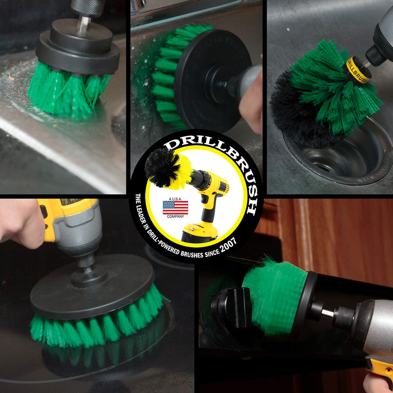 [Australia] - Household Cleaning Electric Spin Scrubber - Cast Iron Cleaner - Kitchen Cleaning Supplies - Kitchen Scrub Brush - Cleaning Tools for Home - Cast Iron Scrubber - Kitchen Set - Dish Brush - Wall Cleaner Green 