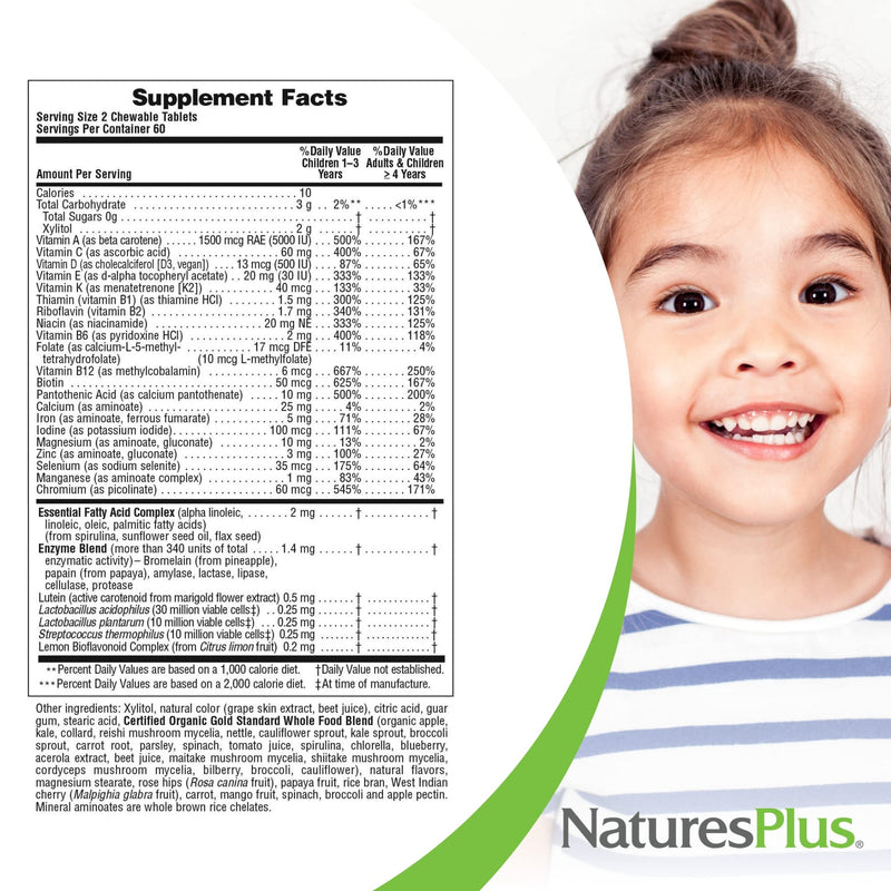 [Australia] - Natures Plus Animal Parade Gold Children's Multivitamin, Grape Flavor - 120 Chewable Animal Shaped Tablets - Vegan, Gluten Free - 60 Servings 1 