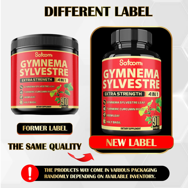 [Australia] - Satoomi Pure Gymnema Sylvestre Capsules Extract - 90 Capsules for 3-Month - Combined with Neem Leaf, Holy Basil & Turmeric Curcumin Root 
