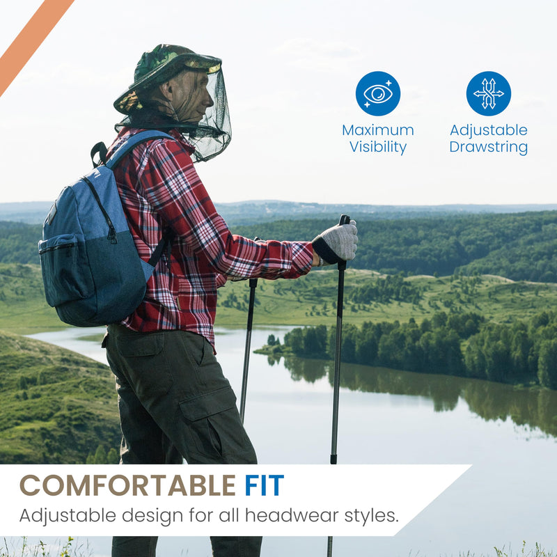 [Australia] - EVEN NATURALS Premium Mosquito Head Net - Ultra-Fine Bug Net for Maximum Head Protection ‚Äì Lightweight, Breathable Insect Shield for Camping, Hiking and Outdoor Adventures - 25x26x39 Inches 1-Pack 