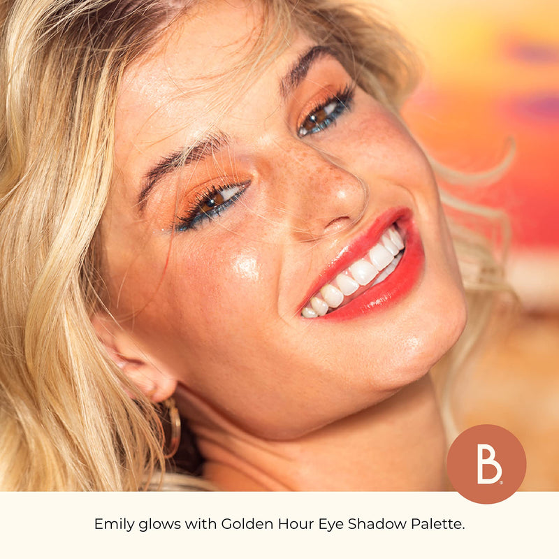 [Australia] - Beauty for Real Golden Hour Eyeshadow Palette - Eight Shades with Matte & Shimmer Finishes - Infused with Mango Butter & Vitamin E - Cruelty Free, Vegan 