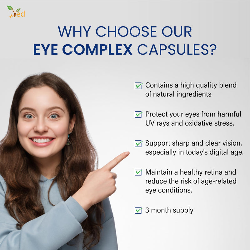[Australia] - Ved Eye Complex, Lutein, Meso-Zeaxanthin, Zeaxanthin, NZ Blackcurrant, Bilberry, Goji Berry, 90 Capsule (3 Months Supply) 