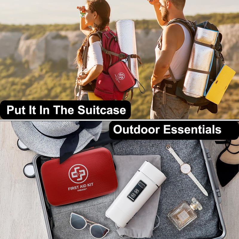 [Australia] - Premium First Aid Kit, 320 Piece Waterproof Hard Shell Eva First Aid Kit for Home, Camping, Cars, Hiking, Travel, Businesses & Outdoor Emergencies - Emergency Medical Kits (Red) Red 