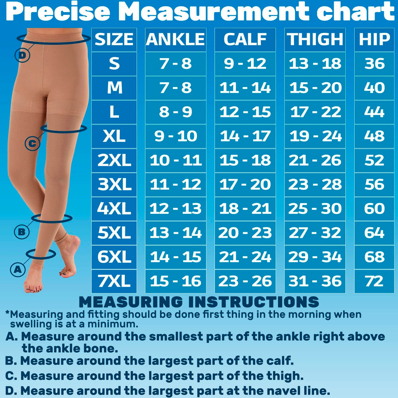[Australia] - Absolute Support - compression underwear leggings for women up to 7XL 20-30mmHg - A717 Large Beige 