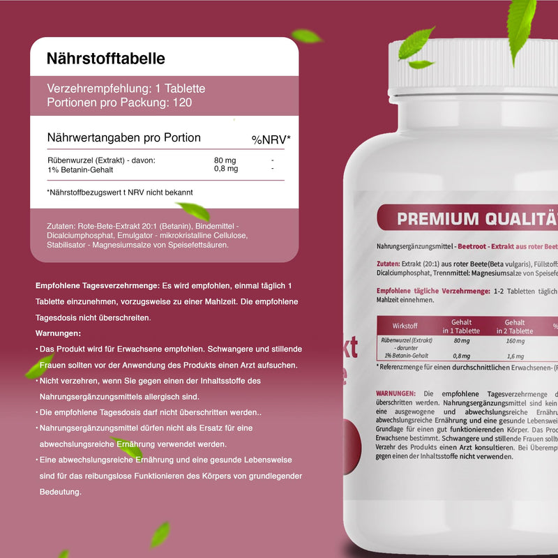 [Australia] - Beetroot extract 120 tablets 1 piece (pack of 1) 