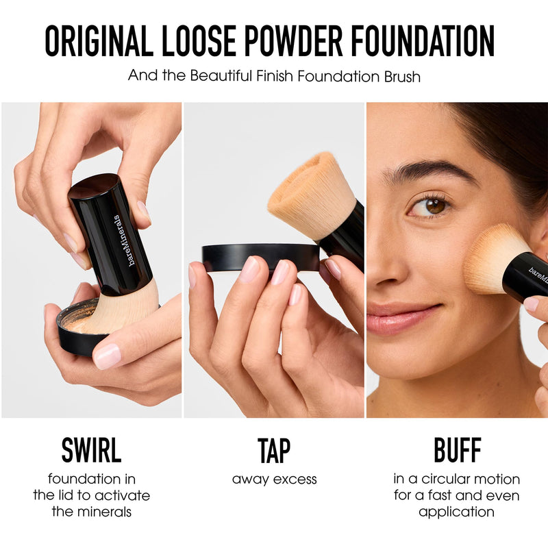 [Australia] - bareMinerals Original Get Started Kit, 3-Piece Makeup Set Includes Full-Sized Original Loose Mineral Foundation SPF 15, Travel-Sized Beautiful Finish Brush & Original Mineral Veil Setting Powder AD Medium Beige 
