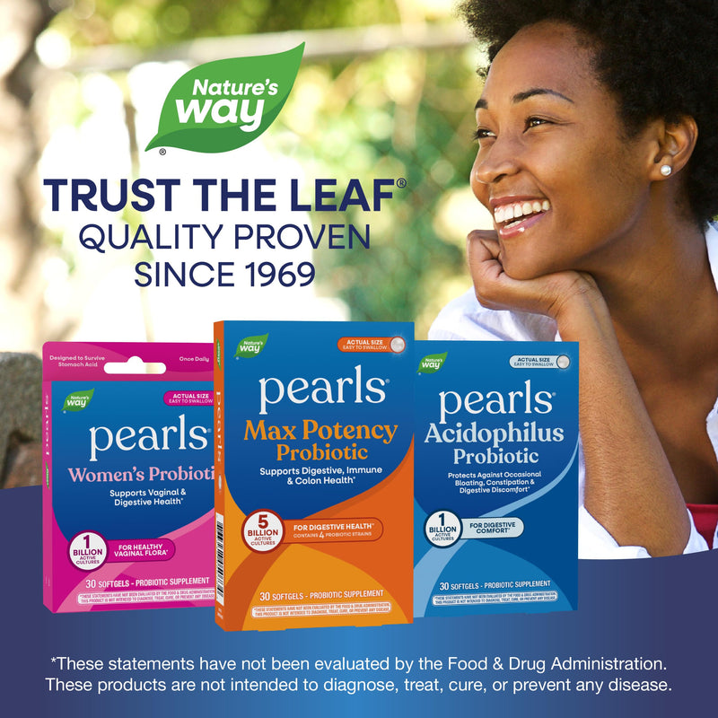 Nature's Way Probiotic Pearls Max Potency Softgels, 5 Billion CFU, 30 ct | Daily Probiotic for Women and Men, Supports Digestive, Immune, Colon Health*, with Lactobacilli and Bifidobacteria strains 30 Count (Pack of 1)