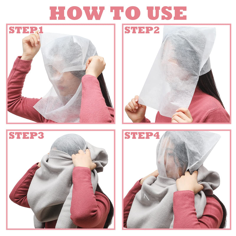 [Australia] - Tegeme 50 Pieces Face Makeup Protector Hood Disposable Cosmetic Mask Beauty Makeup and Clothing Dress Protector Face Mask for Women 