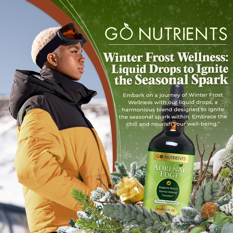 [Australia] - Go Nutrients Adrenal Edge Stress Relief & Cortisol Management Supplement with Astragalus Ginkgo, Eleuthero Supports Healthy Energy Levels, Promotes Restful Sleep & Adrenal Health 2.0 oz. | 48 Servings 