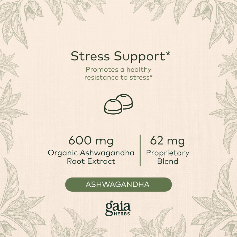 [Australia] - Gaia Herbs Organic Ashwagandha Gummies, Stress Support, Cinnamon, Ginger, Gluten Free, Vegan, 45 Count 45 Count (Pack of 1) 