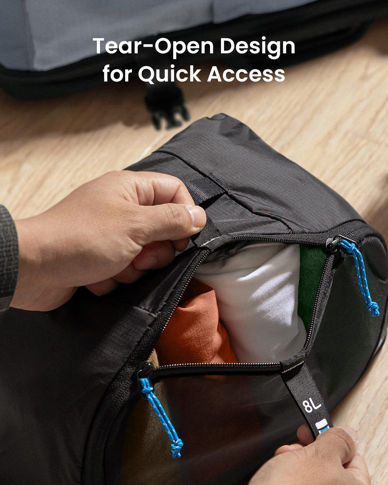 tomtoc 3 Set Packing Cubes for Travel, Compression Expandable Organizers | Odor-resistant Travel Bag Pouch for Backpack & Suitcase, Luggage Organizer Accessories for Travel Essentials Storage Packing Cubes 3 Pack