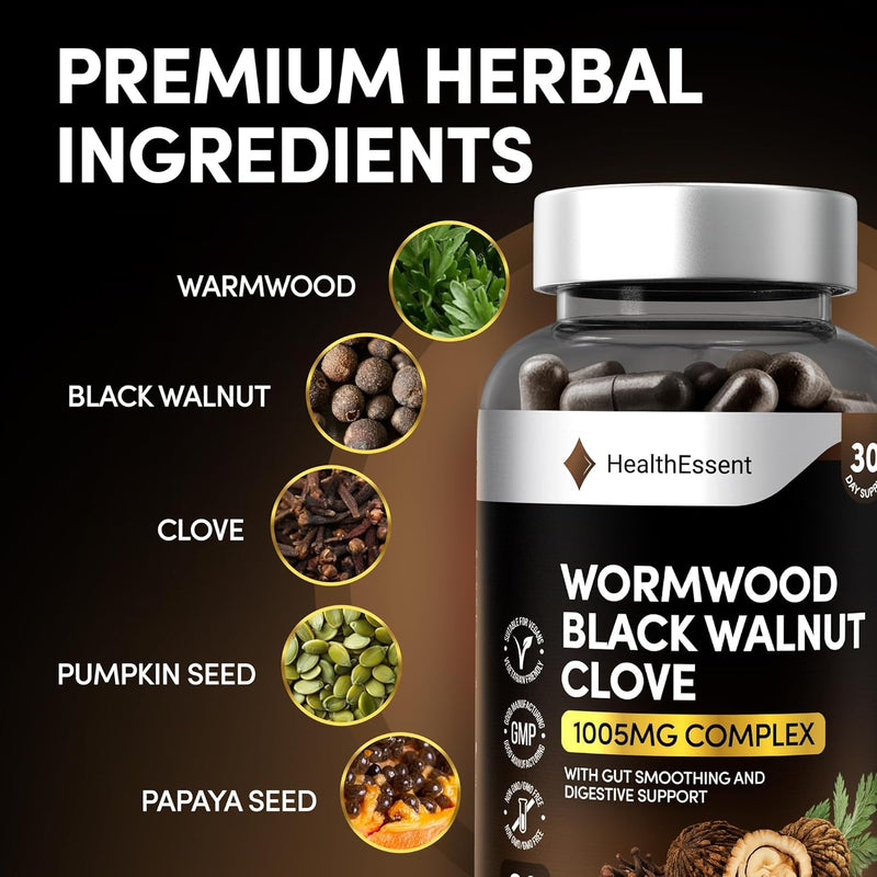 [Australia] - Wormwood, Black Walnut, Clove & Astragalus - ParaGone for Cleanse, Detox, Intestinal & Gut Flora Support - 12 in 1 Complex for Men & Women - Non-GMO, Vegan - Made in USA - 60 Capsules for 2 Months 