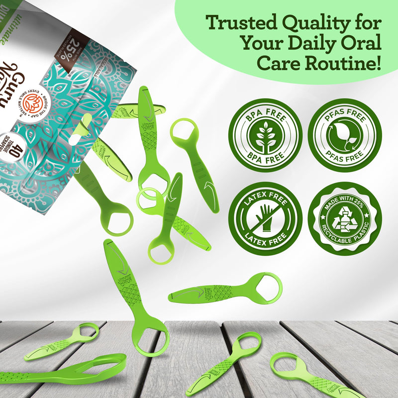 [Australia] - GuruNanda Disposable Tongue Scraper for Adults & Kids, Aligner Removal Tool (40 Ct) Dual-Function, BPA & PFAS-Free, Recyclable, Travel-Friendly, Promotes Fresh Breath, Easy to Use 