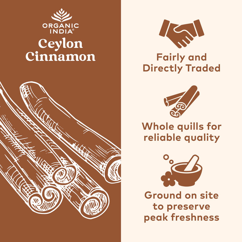 [Australia] - ORGANIC INDIA Cinnamon Supplement, Nutritional Supplement for Blood Sugar Metabolism Support, 90 Veg Caps 