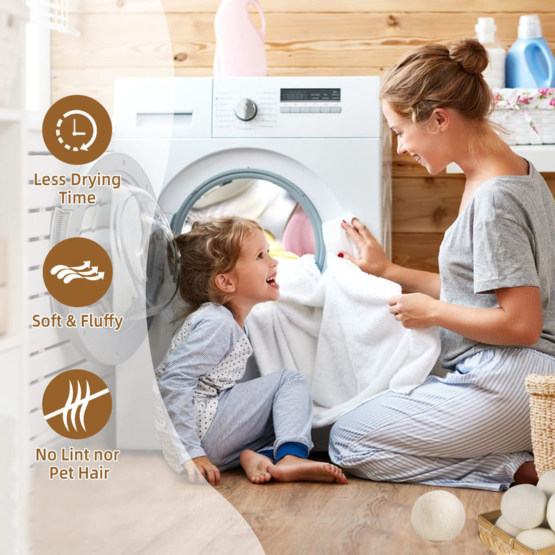 [Australia] - Wool Dryer Balls XL 6-Pack, Dryer Balls Laundry Reusable Reduce Clothing Wrinkles, Drying Clothes Faster 6pcs Xl 