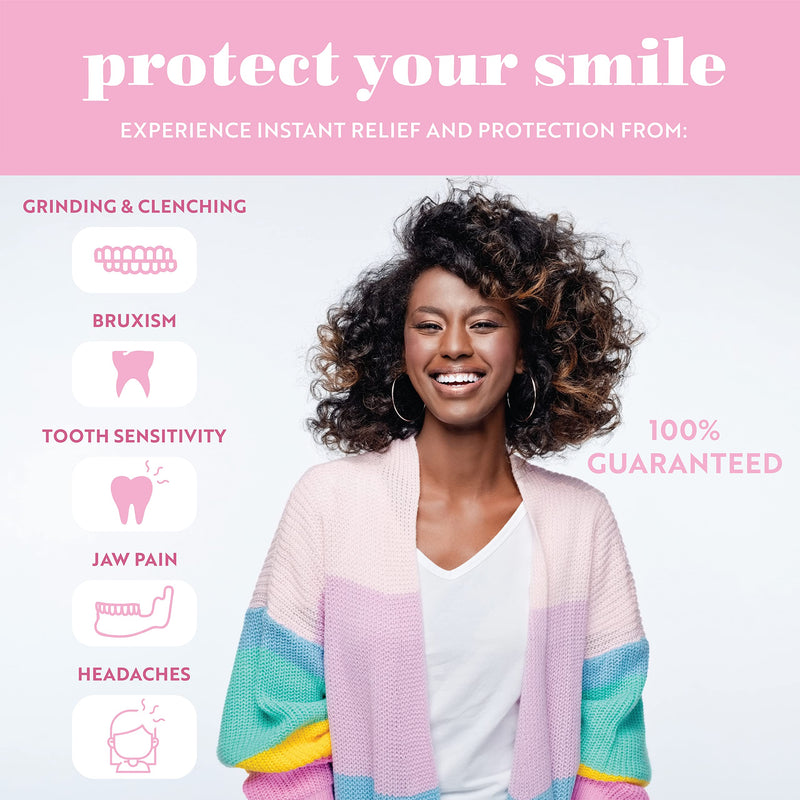 [Australia] - Sleep Peachy Night Guard for Women - Pack of 2 Mouth Guard for Teeth Grinding, Clenching and Bruxism (Pink) Pink 
