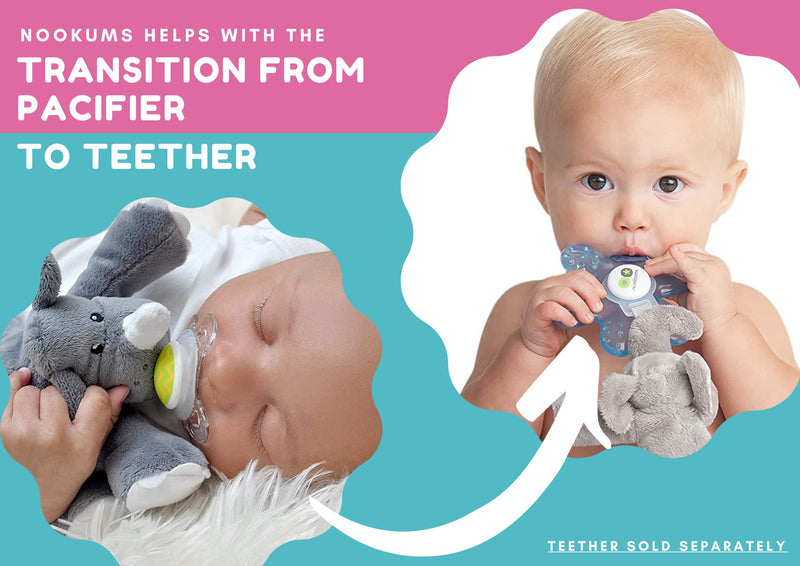 [Australia] - Nookums Paci-Plushies Buddies - Retriever Pacifier Holder - Adapts to Name Brand Pacifiers, Suitable for All Ages, Plush Toy Includes Detachable Pacifier Rufus the Retriever 
