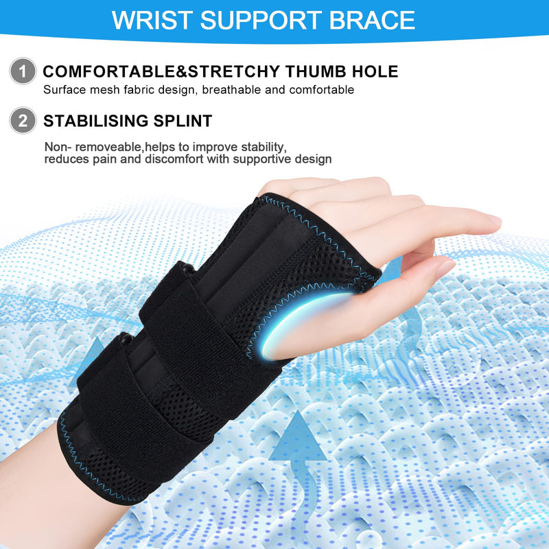 [Australia] - Wrist Bandages, Men Women Carpal Tunnel Wrist Support with Metal Splint Stabilizer, Wrist Support Left & Right Hand for Relieving Tendinitis Arthritis Pain in Carpal Tunnel Right S/M 