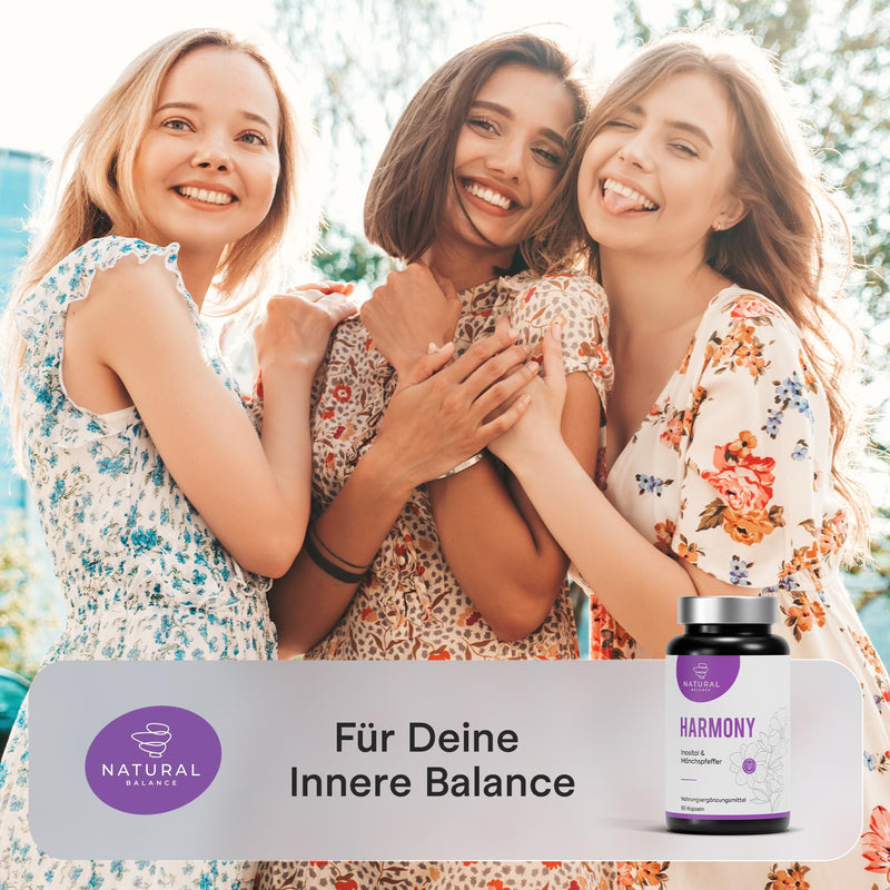 [Australia] - HARMONY - Monk's Pepper & Myo Inositol High Dose for Women Balance - 90 vegan capsules with Vitex Agnus Castus, L-Carnitine, Folic Acid & Iron for hormonal balance & well-being 
