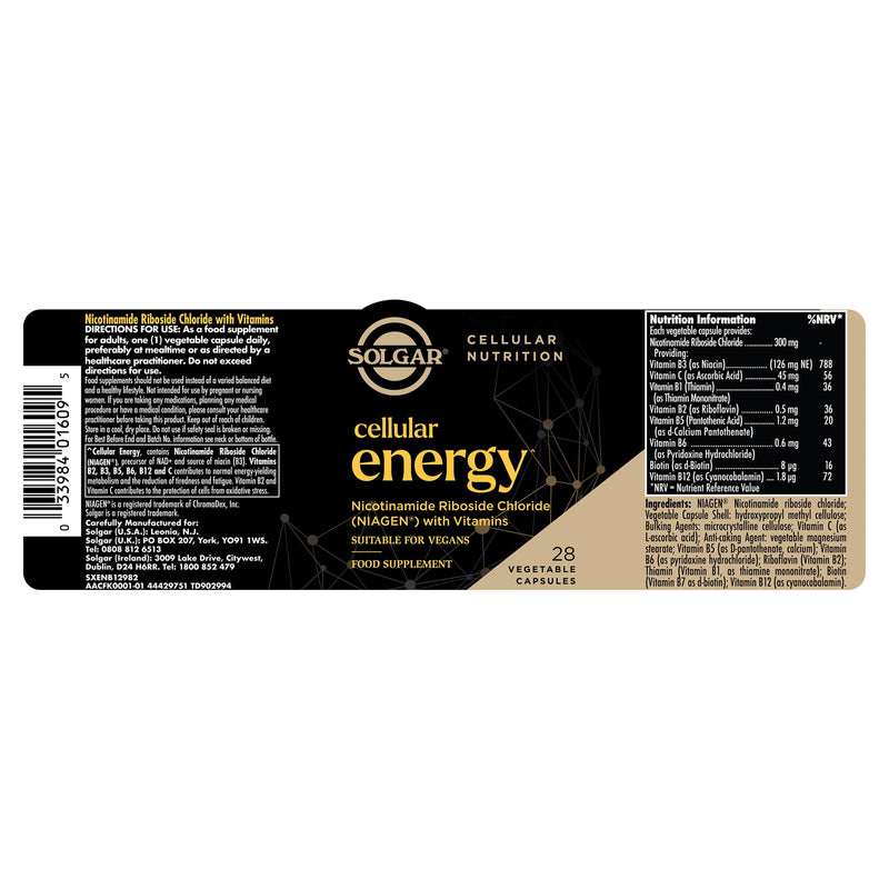 Solgar Cellular Energy Vegetable Capsules - Pack of 28