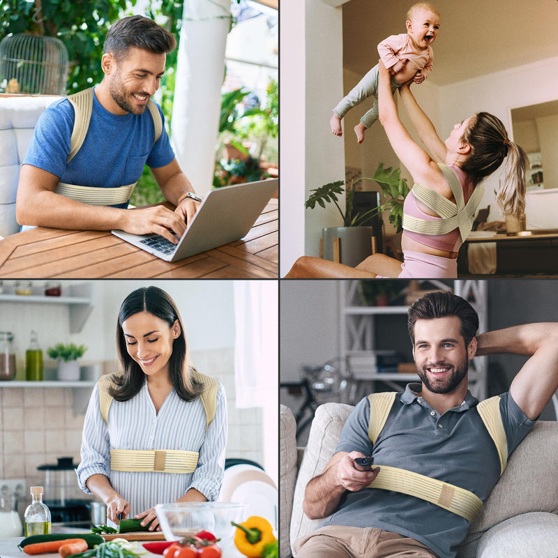 [Australia] - aHeal Back Support Belt & Back Straightener Men and Women - Posture Correction Back, Shoulder Strap Posture Correction, Back Support, Straight Back, Relief from Back Pain - Size 3 Skin Size 3: 90-99 CM 