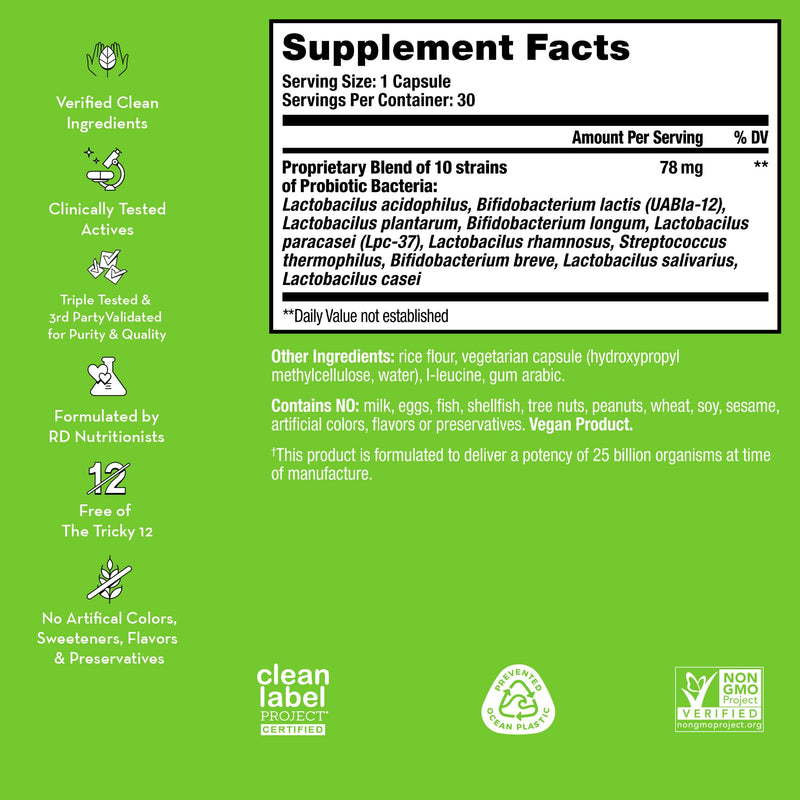 [Australia] - HUM Gut Instinct (30-Day Supply) - Daily Probiotics for Digestive Health for Women and Men - Lactobacillus + Bifidobacterium Strains for Bloating, Immune Support + Healthy Gut Diversity 30-Day Supply 