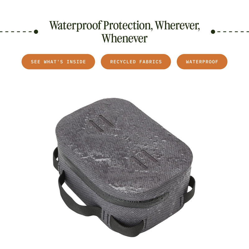 Eagle Creek Pack-It Dry Cube, Small, Graphite | Waterproof Packing Cube Travel Accessory for Protecting Items, Welded Seams, 100% Recycled Fabrics Grey