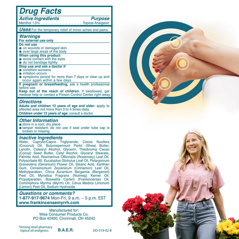 Frankincense & Myrrh Intensive Foot Therapy Lotion, Diabetic Relief, 3 oz | Dual-action cream relieves diabetic nerve & restless leg pain while repairing dry, rough, cracked skin on feet. Fast relief.