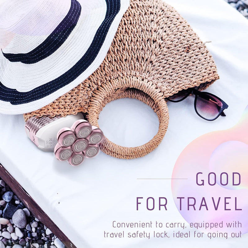 [Australia] - Electric Razors for Women Legs: 5-in-1 Rechargeable Body Shaver - Waterproof Wet Dry Hair Remover - Trimmer for Lady Face Underarms Public 