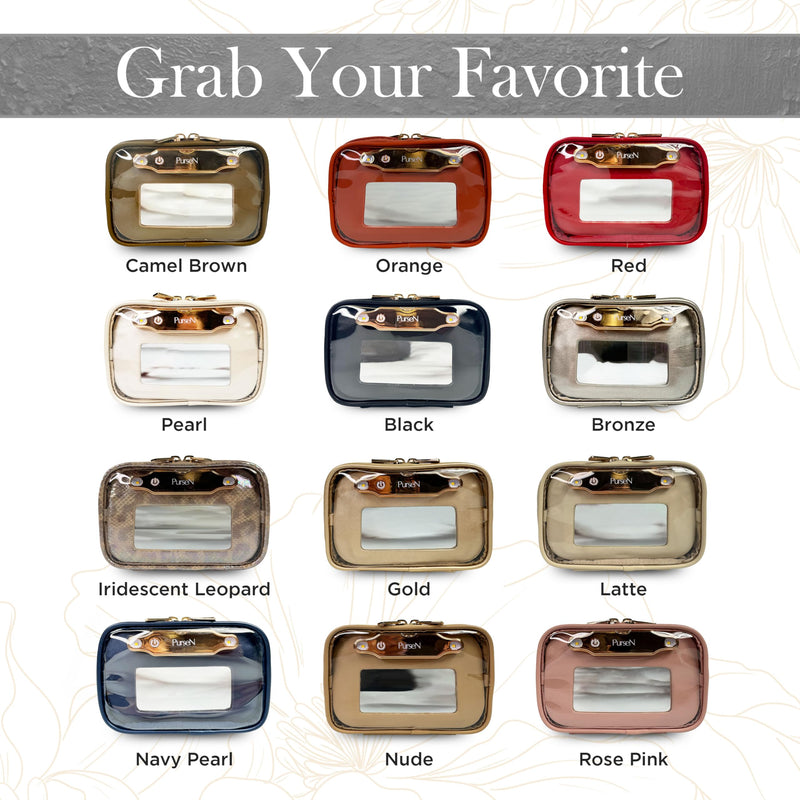 OFT 2024 LITTMINI Lighted Mirror Case - Small Makeup Bag with Detachable Mirror & Multiple Pouches for Organization - Vegan Leather, Mini Makeup Bag Ideal for Travel & Everyday Essentials (Nude) Nude