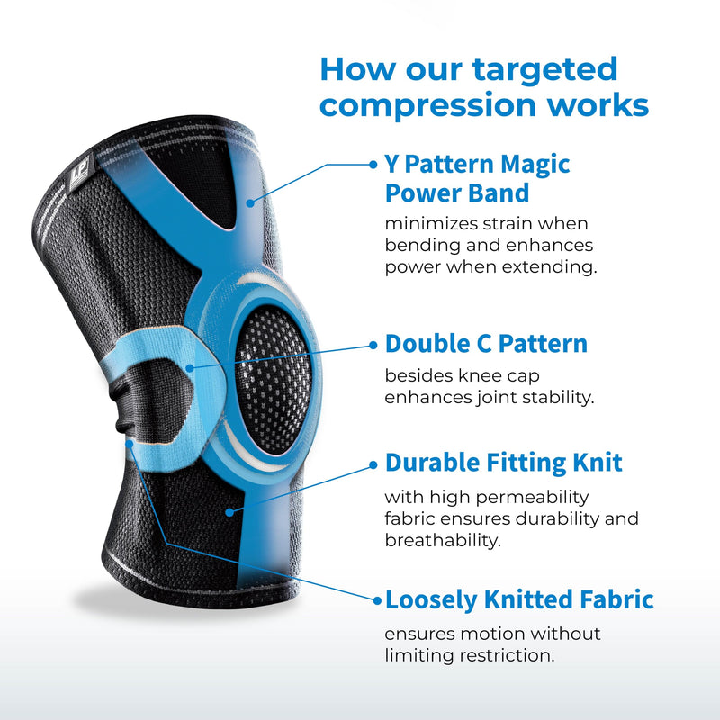 LP 170XT Compression Knee Sleeve with Silicone Pad & Bilateral Stays – Breathable Knee Support for Enhanced Sports Performance in Running, Basketball, Soccer, Tennis, Gym Workouts, Hiking – Optimal Joint Stability for Active Athletes (Black, Extra Larg...