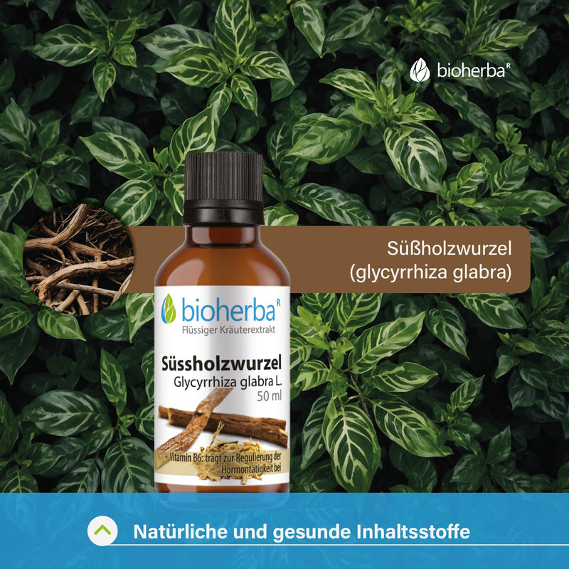 [Australia] - BIOHERBA Liquorice Root Tincture - 50ml High-quality drops - Glycyrrhiza Glabra for respiratory support & digestive health, only 2 times a day, vegan with vitamin B6, PZN 18215758 1 piece 