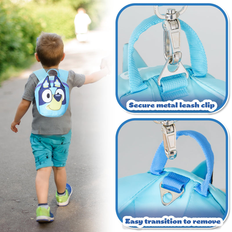 [Australia] - Bluey Backpack with Toddler Safety Harness for Kids Daycare Bag Backpack with Leash Preschool Outdoor Travel Gifts for Kids (Blue) 