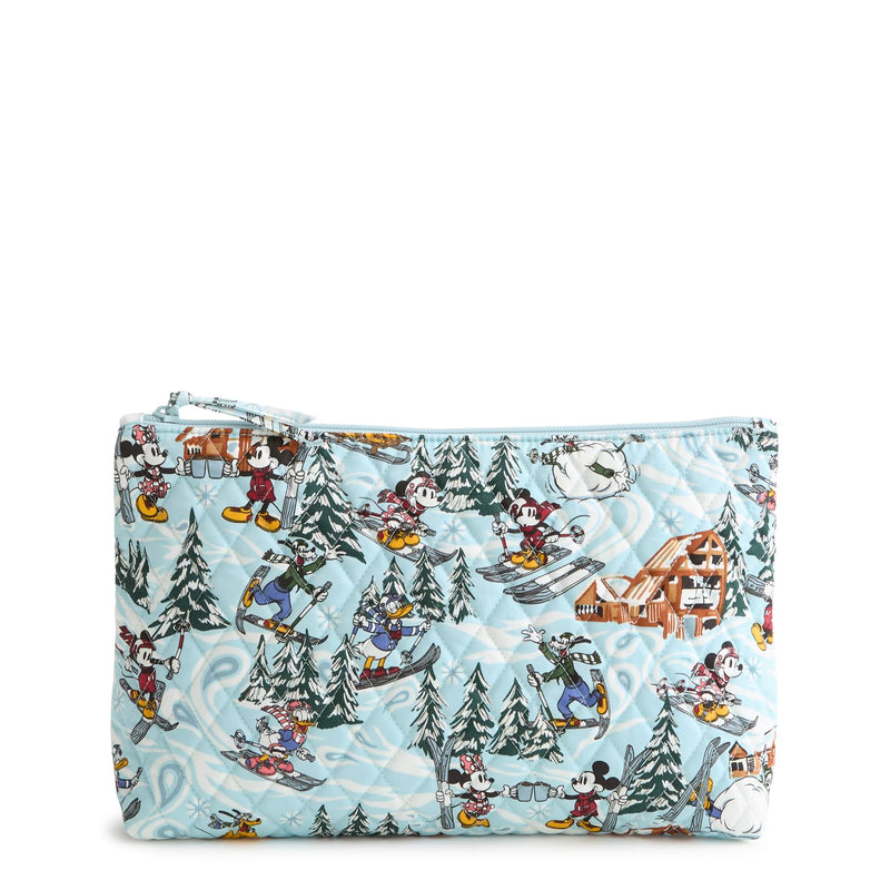 Vera Bradley Women's Disney Premium Cotton Large Pouch, Ski Weekend Mickey and Friends, One Size