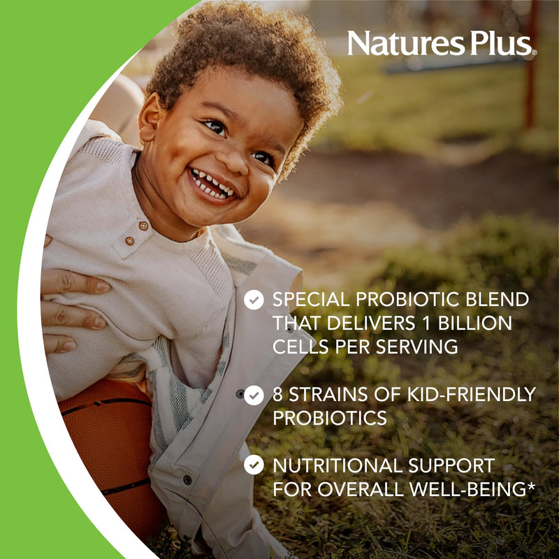 [Australia] - NaturesPlus Animal Parade AcidophiKidz, Berry Flavor - 90 Chewable, Animal-Shaped Tablets - Pack of 2 - with Probiotics, FOS & Grape Seed - 180 Total Servings 