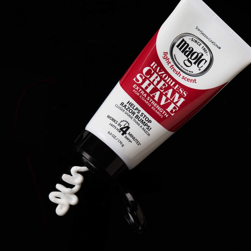 SoftSheen-Carson Magic Razorless Shaving Cream, Hair Removal Cream for Body Hair, Extra Strength Depilatory Cream, Works in 4 Minutes for Coarse Hair, 6 oz (Pack of 2) 6 Ounce (Pack of 2)