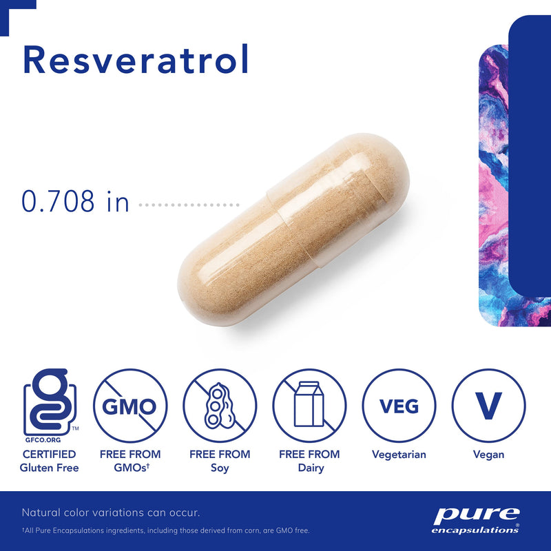[Australia] - Pure Encapsulations Resveratrol - Cardiovascular, Cellular Health & Memory Support* - 40 mg Trans-Resveratrol - Antioxidants Supplement - Gluten Free & Non-GMO - 120 Capsules 120 Count (Pack of 1) 