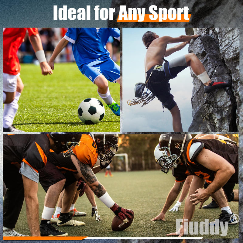 [Australia] - Professional 6 Pack White Athletic Sports Tape - 1.5 Inch √ó 27 Feet Per Roll | Total 162 Feet, Very Strong Easy Tear No Sticky Residue Wrist Ankle Tape for Football Climbing Soccer Gymnastics Injuries 