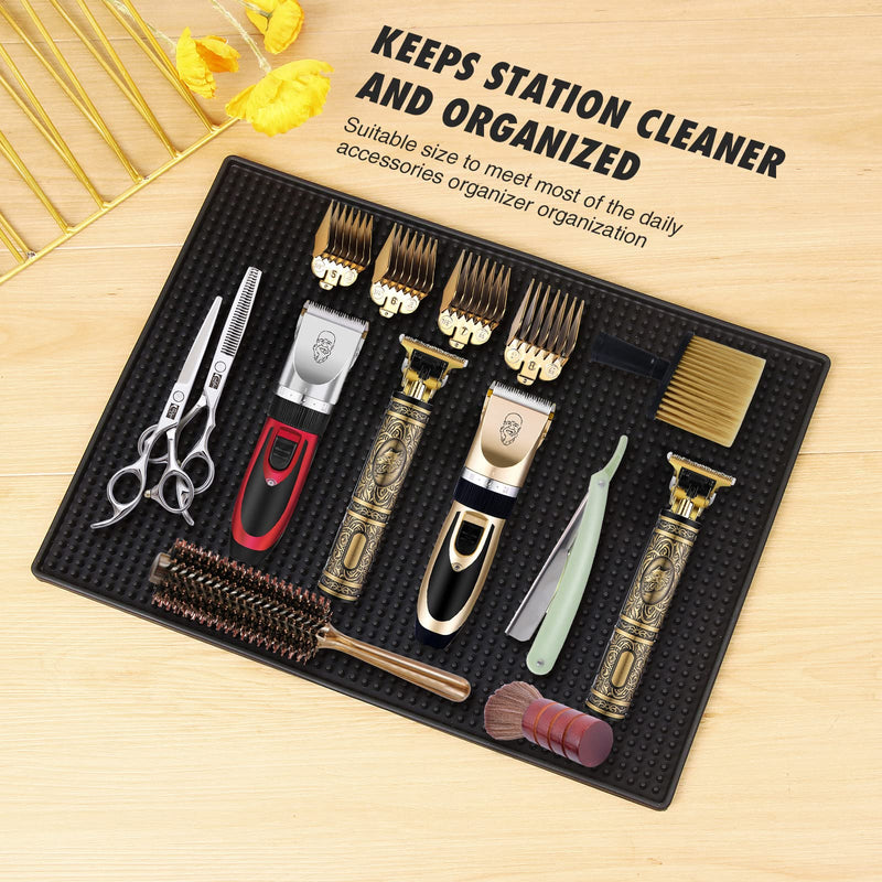 [Australia] - MoyRetty Bar Service Spills Mat, Barber Station Mat, 15.7x11.8 Inches, Professional Hair Stylist Clippers Accessories Supplies Tools, Salon and Barbershop Pads 