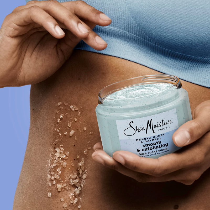 [Australia] - SheaMoisture Shea Sugar Body Scrub Manuka Honey Oatmeal for smooth & exfoliating Smooth and Exfoliating Body scrub with 24h shea moisture nutrients 12 oz 