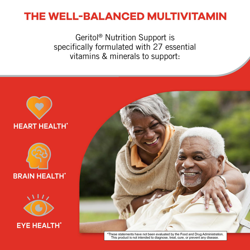 Geritol Multivitamin Supplement, 27 Essential Vitamins & Minerals, 40 Tabs | Daily support for adults, multivitamin tablets with 27 essential vitamins and minerals, gluten-free, non-GMO 40 Count (Pack of 1)