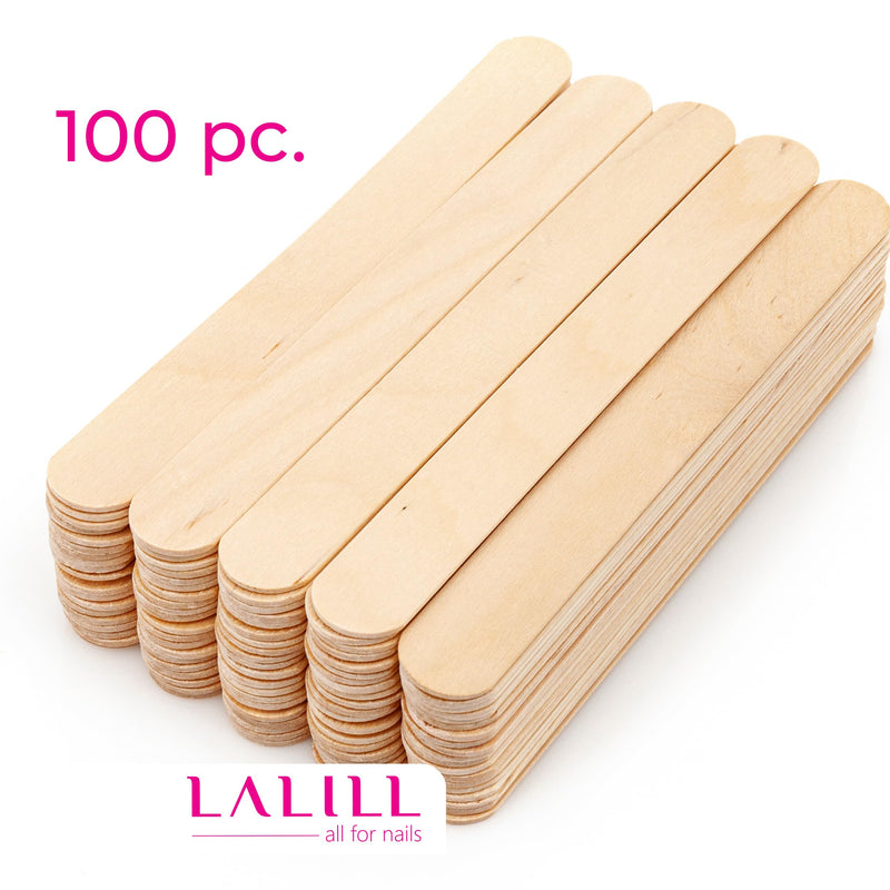 [Australia] - LALILL wooden spatulas made of birch wood, pack of 100, 15 cm length, wooden spatulas for hair removal, applying wax, waxing masks, wooden sticks for crafts, ice cream sticks, ice cream sticks, mouth depressors, wood for practice 