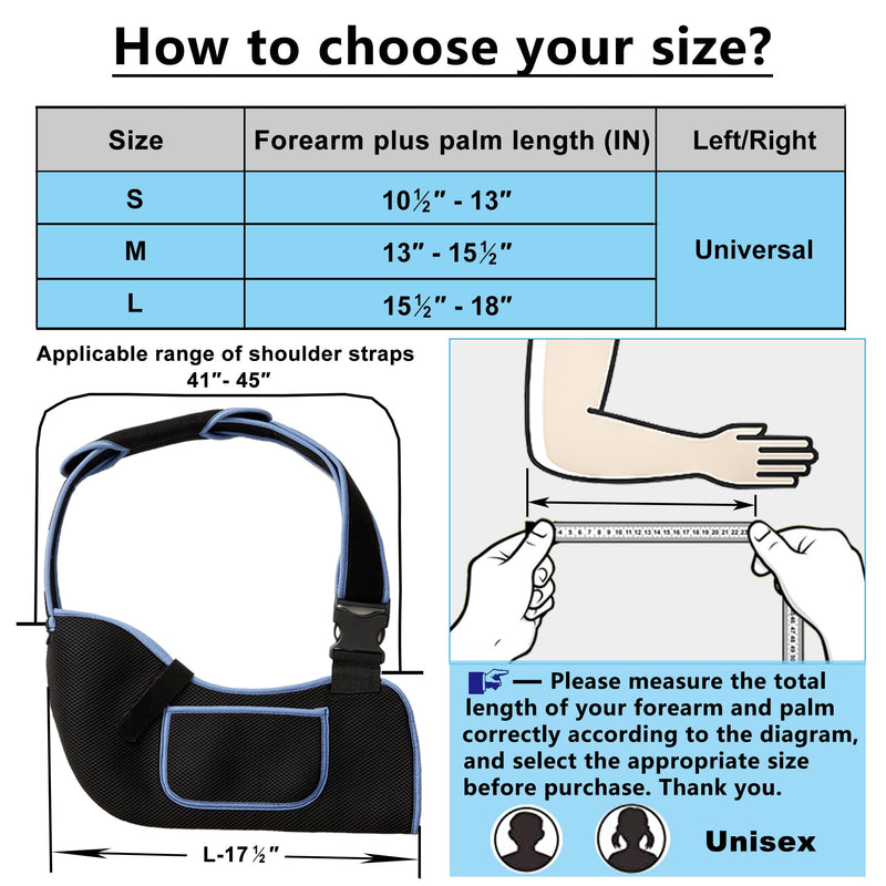 Arm Sling Shoulder Immobilizer-Rotator Cuff Support Brace-Comfortable Medical Sling for Shoulder Injury,Left and Right Arm,Men and Women,for Broken,Dislocated,Fracture,Strain(Large) Large