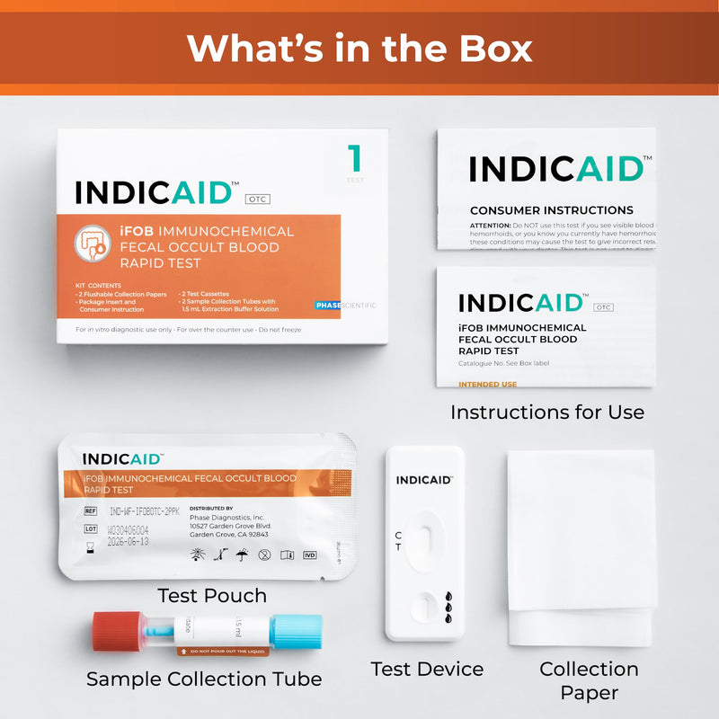 iFOB Immunochemical Fecal Occult Blood Screening 1 Pack | FIT Colon Health Screening at Home, Test for Ulcers, Polyps & Colitis, Accurate & Easy Sample Collection
