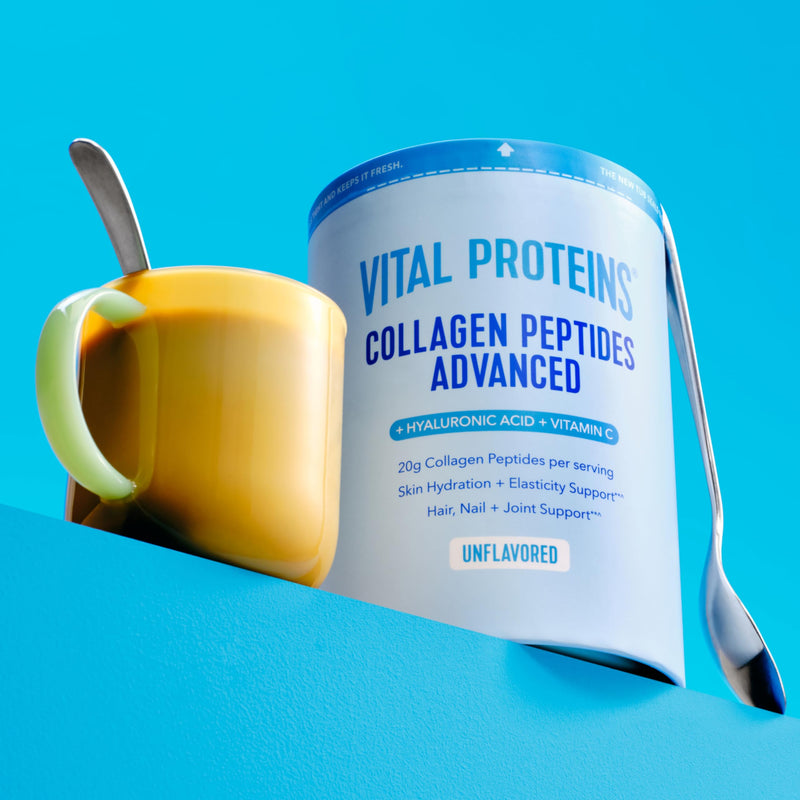 Vital Proteins Collagen Peptides Powder Advanced, Unflavored, 20oz | Hyaluronic Acid & Vitamin C, Supports Hair Skin & Nails, Collagen Peptides, 27 Servings 27 Servings (Pack of 1)