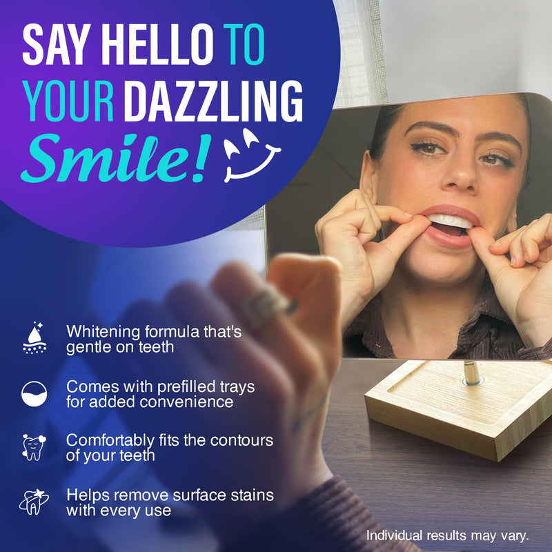 [Australia] - GuruNanda Ready-to-Use Prefilled Whitening Trays (7 Treatments) with 8% Hydrogen Peroxide to Remove Surface Stains, Fast & Easy Teeth Whitening for Sensitive Smiles 