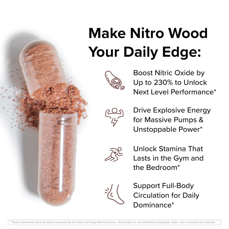 [Australia] - InnoSupps Nitro Wood - Supports Healthy Blood Flow | Nitric Oxide Supplement | Natural Immune Support | (60 Vegetarian Capsules) 
