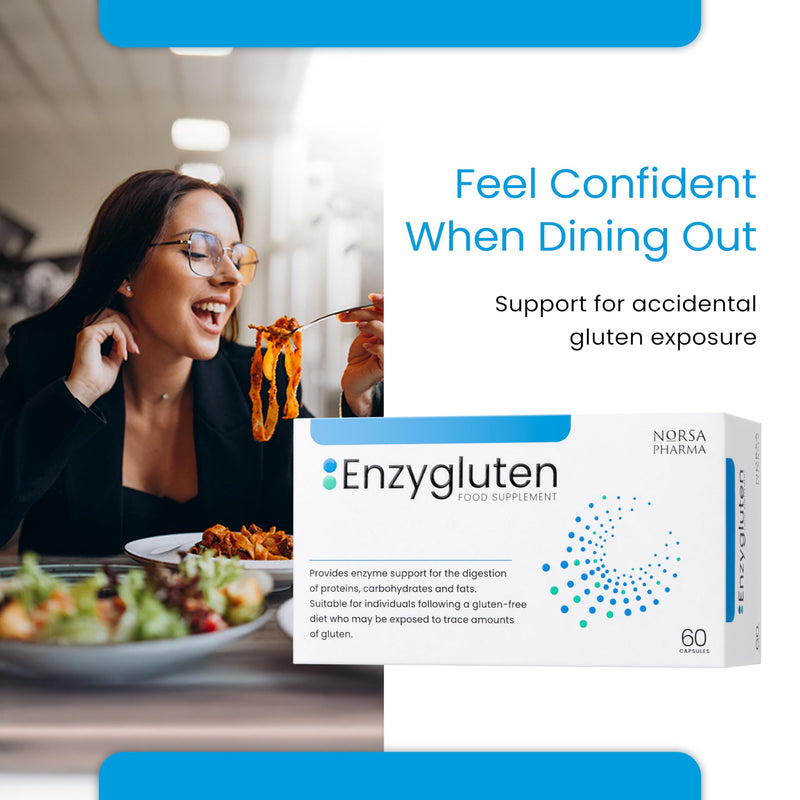 Enzygluten (60 Capsules) | Digestive Enzymes Complex with Tolerase® G | Broad Spectrum Enzymes for Proteins, Carbs & Fats | Anti Bloating Digestion Supplement | Gluten/Lactose/Dairy Free