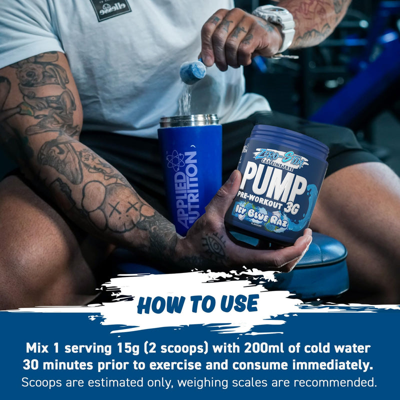 Applied Nutrition Pump Zero Pre Workout - Zero Stim, Caffeine Free, Energy & Performance (375g - 25 Servings) (Fruit Burst) Zero Stimulant - Fruit Burst